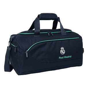 Safta Real Madrid 2ª Equipacion 25/26 Bolsa de Deporte - Bandolera Ajustable - Tirador Doble - Bolsillos Laterales - Fondo Extraible - Tacos en Base -