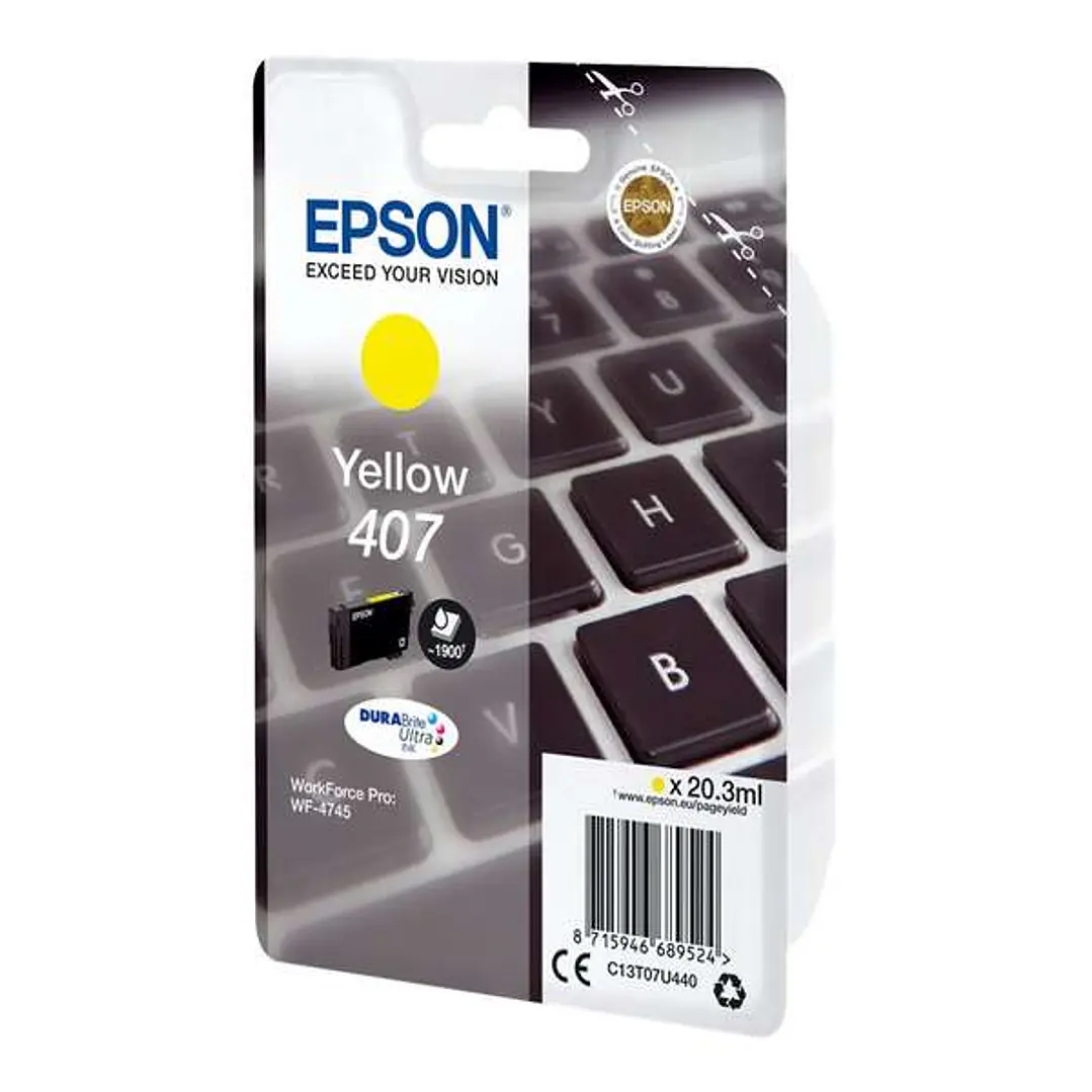 Epson 407 Amarillo Cartucho de Tinta Original - C13T07U440 1