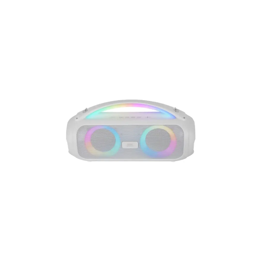 Mars Gaming MS-PULSE Altavoz Bluetooth de 50W - Luces RGB - Bateria de 5000mAh - Microfono Integrado - Color Blanco 1