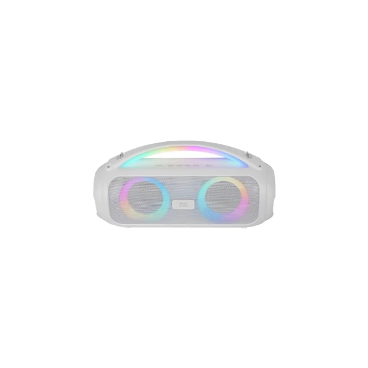 Mars Gaming MS-PULSE Altavoz Bluetooth de 50W - Luces RGB - Bateria de 5000mAh - Microfono Integrado - Color Blanco 1