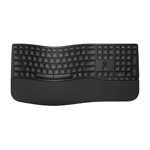 HP 685 Teclado Inalambrico Ergonomico Dual?Mode - Bluetooth 5.3 + 2.4GHz - Reposamuñecas Acolchado - 23 Teclas Programables - 3 Posiciones de Inclinac