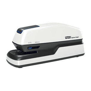 Rapid Optima GripE Grapadora Electrica de Sobremesa + Caja de 1000 Grapas - Hasta 20 Hojas - Utiliza Grapas Optima 56 - Color Gris/Negro