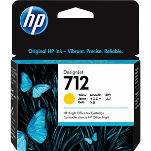 HP 712 Amarillo Cartucho de Tinta Original - 3ED69A