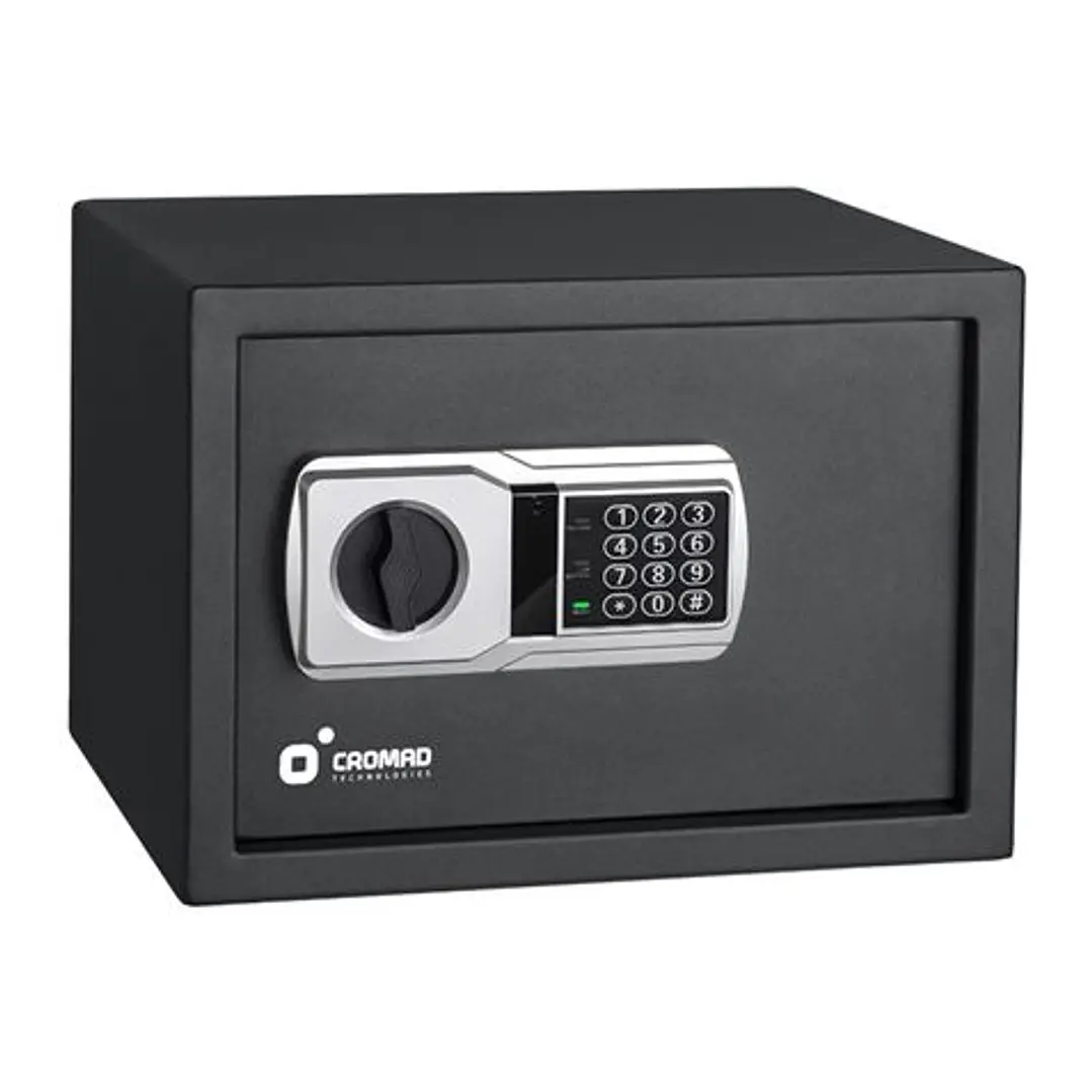 Cromad Caja Fuerte Electronica - Alto Nivel de Seguridad - De 3 a 8 Digitos - Bisagras Ocultas - Incluye Llave de Emergencia - 229x405x336mm 1