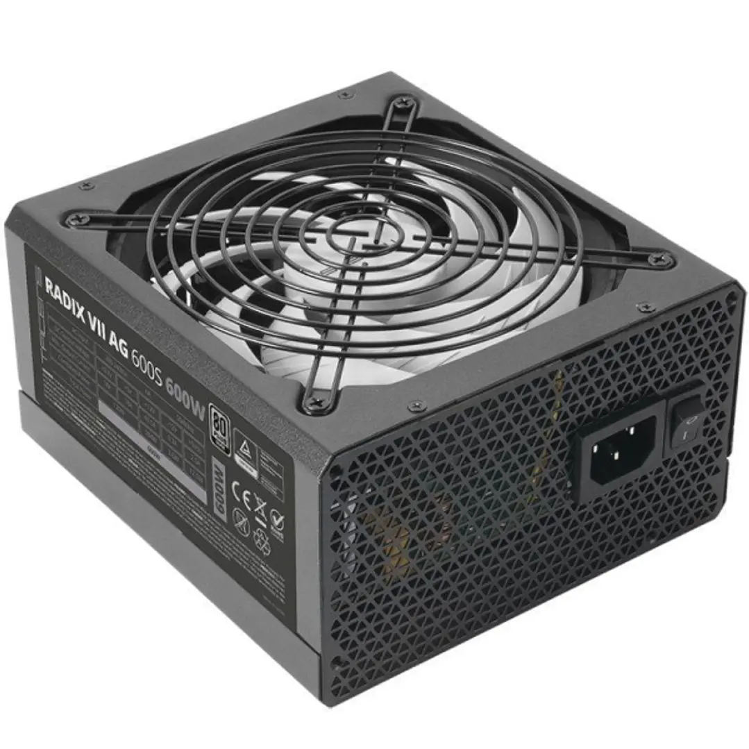 Tacens Radix VII AG 600S Fuente de Alimentacion 600W ATX - PFC Activo - Ventilador 140mm de 12dB - 80 Plus Silver - Cableado Modular - 160x150x85mm -  1
