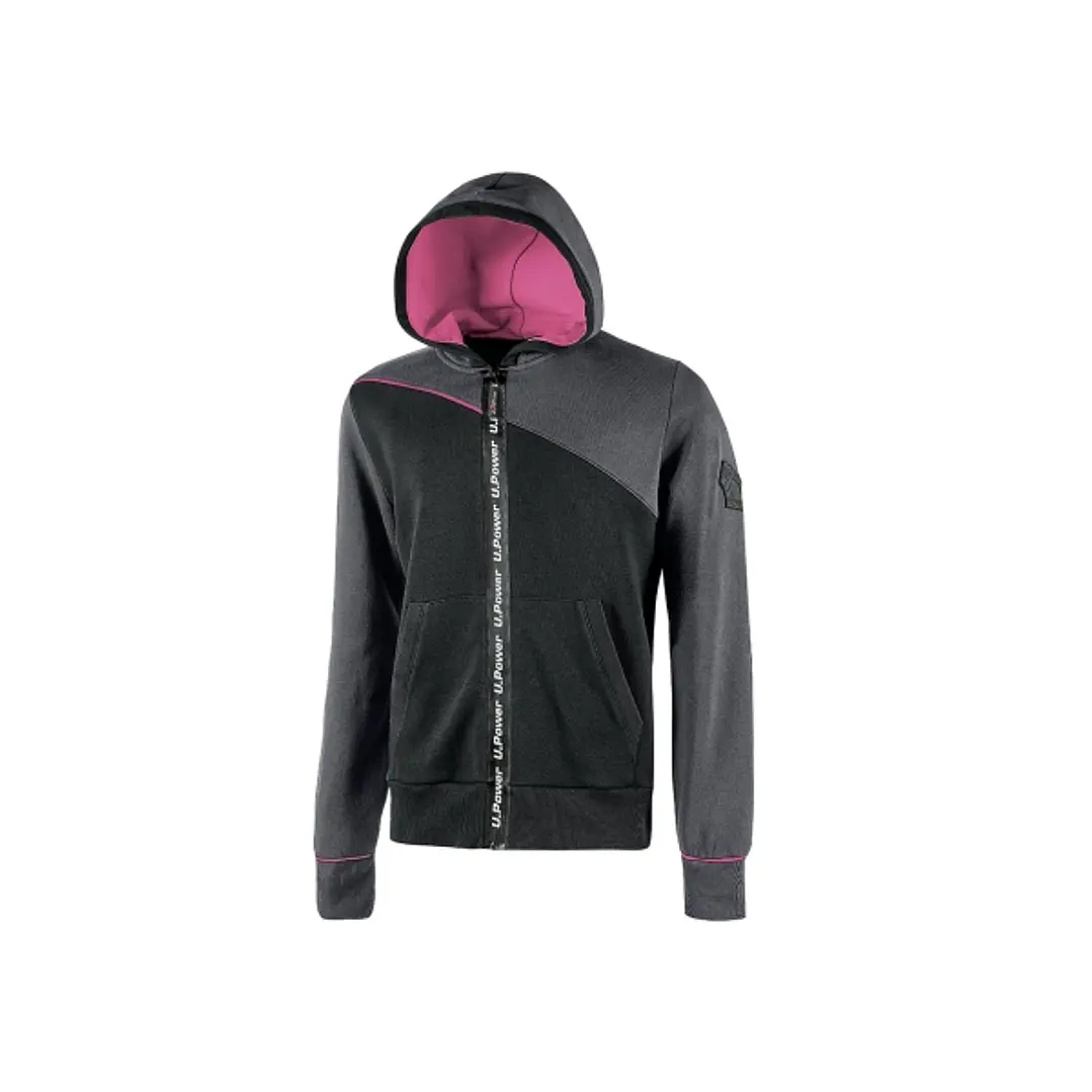Upower Jupiter Lady Sudadera Mujer con Cremallera Impermeable - Talla S - Capucha Ajustable, Bolsillos Oblicuos, Puños Elasticos, Proteccion DPI1, Pip 1