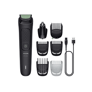 Philips Recortadora 7 en 1 Inalambrica - Mantenimiento sin Aceite - Cuchillas Autoafilables - Incluye Accesorios - Recargable - Acero Inoxidable - Inc