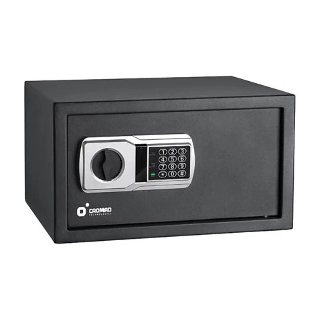 Cromad Caja Fuerte Electronica - Alto Nivel de Seguridad - De 3 a 8 Digitos - Bisagras Ocultas - Incluye Llave de Emergencia - 250x350x250mm 1