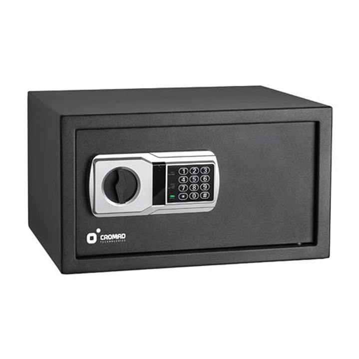Cromad Caja Fuerte Electronica - Alto Nivel de Seguridad - De 3 a 8 Digitos - Bisagras Ocultas - Incluye Llave de Emergencia - 250x350x250mm 1