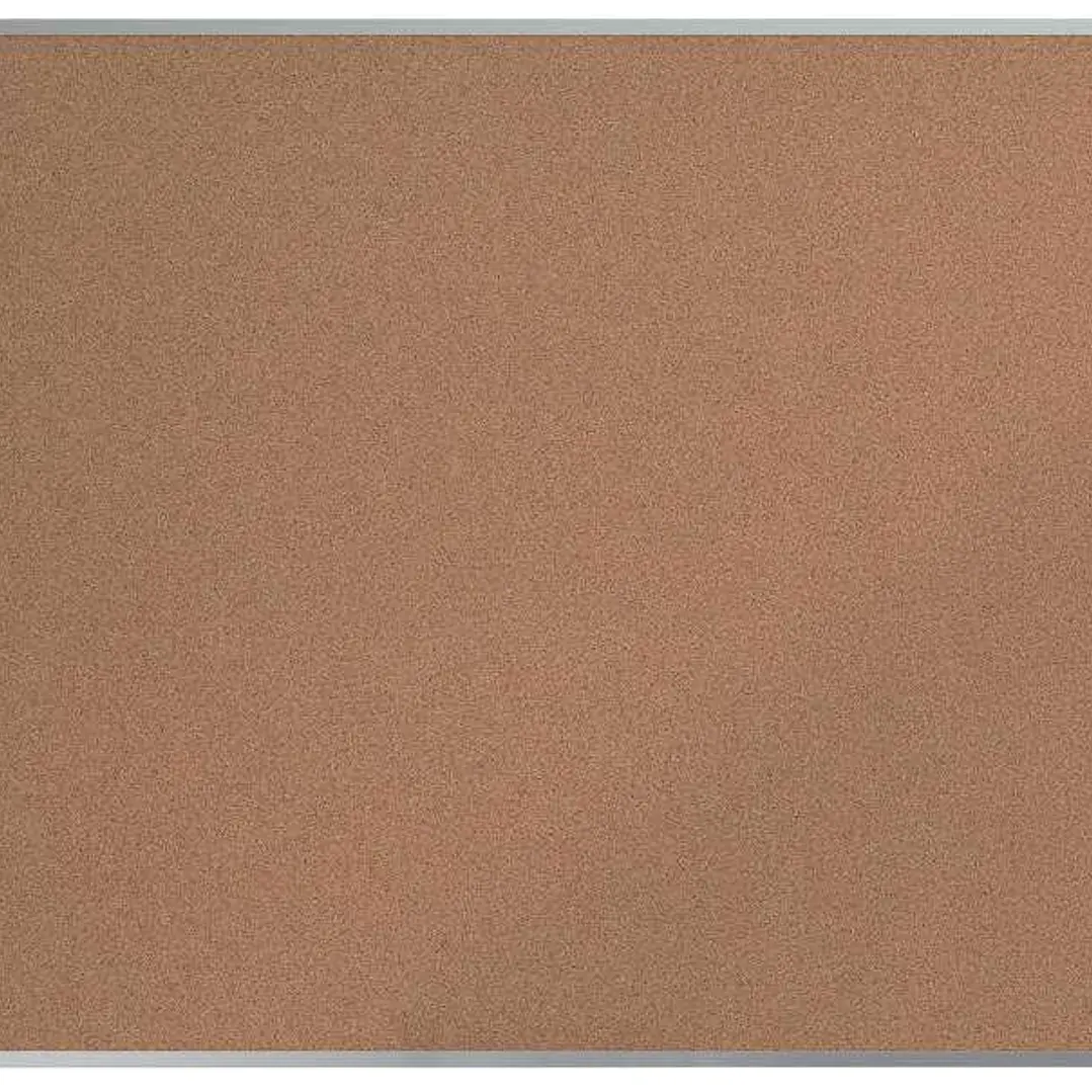 Nobo Essence Tablero de Anuncios de Corcho 1200x900mm - Montaje en Esquinas - Superficie de Corcho - Marco de Aluminio Anodizado - Color Natural 1