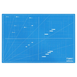 Dahle 10693 Plancha de Corte A1 60x90cm - 5 Capas con Nucleo Resistente al Corte - Lineas de Orientacion - Color Azul