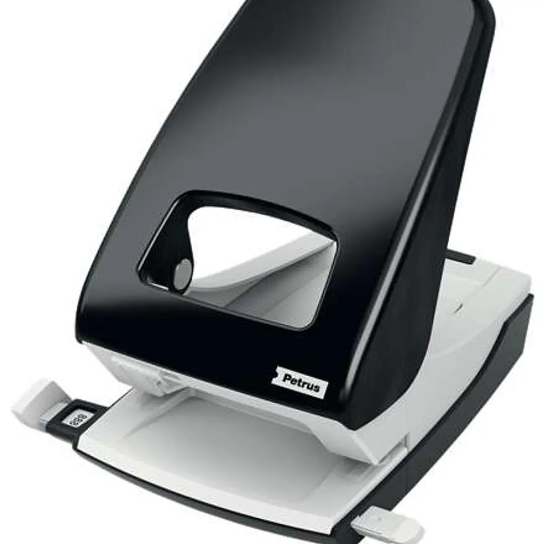 Petrus 95 Taladro Perforador Metalico - Hasta 40 Hojas - Marcas de Formato - Facil Vaciado - Punzones 5.5mm 1