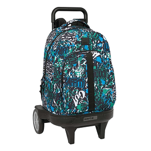 Safta Graffiti Go Mochila con Carro - Portabotellas - Ruedas Antivibracion - Hombreras Acolchadas - Sistema de Bloqueo - 33L - Mochila Extraible - 330