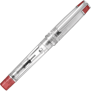 Pilot Prera Pluma Estilografica - Cuerpo Transparente - Incluye Convertidor y Cartucho de Tinta - Color Rojo