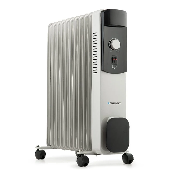 Blaupunkt Radiador de Aceite - Potencia 2500W - Termostato Regulable - Ruedas - Recogecable - Indicador Luminoso - Color Blanco y Negro 1