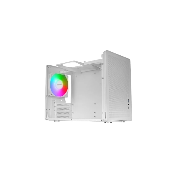 Mars Gaming MC-XPS Minitorre Ultracompacta - Ventilador de 120mm FRGB Trasero - Soporte MicroATX/Mini-ITX - Rejilla de Refrigeracion - Ventana Lateral 1