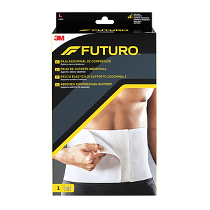 Futuro Faja Abdominal de Compresion - Talla L (106.7 - 132.1cm) - Forma Anatomica - Transpirable - Color Blanco