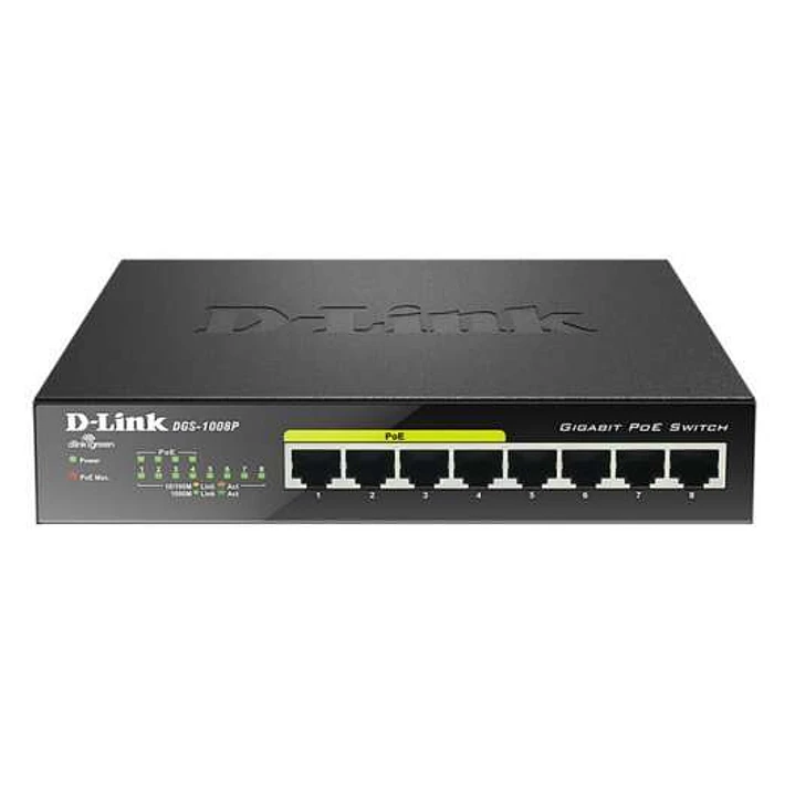 D-Link Switch 8 Puertos Gigabit 10/100/1000 Mbps - PoE 1