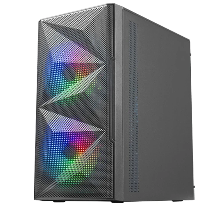 Mars Gaming Caja Gaming Compacta MC-ME - Diseño Innovador - Ventiladores FRGB 120mm - Ventana Lateral Cristal Templado - Maxima Refrigeracion - Color  1