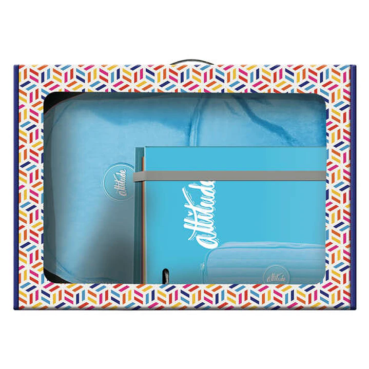 Dohe Serie Pastel Pack de Mochila Mediana + Portatodo Doble + Carpeta de 4 Anillas Formato A4 con Recambio de 100 Hojas - Color Azul Pastel 1