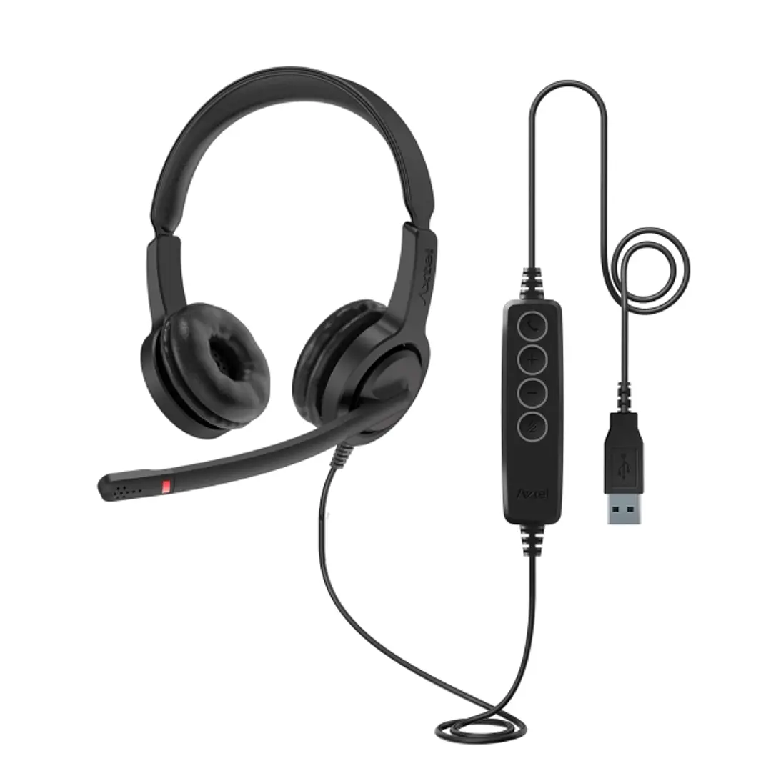 Axtel Voice UC28 Auriculares con Microfono USB - Conexion USB-A - Cancelacion de Ruido - Construccion Robusta 1