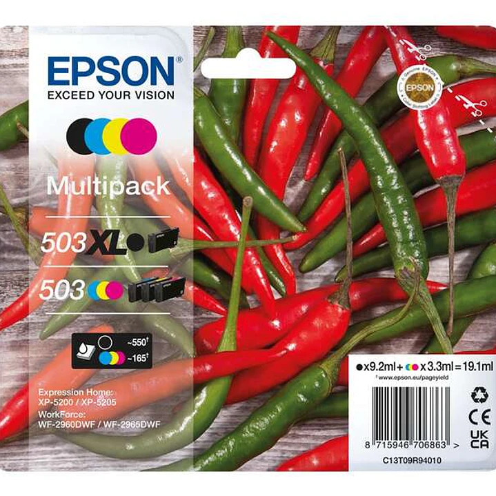 Epson 503XL/503 Pack de 4 Cartuchos de Tinta Originales - C13T09R94010 1