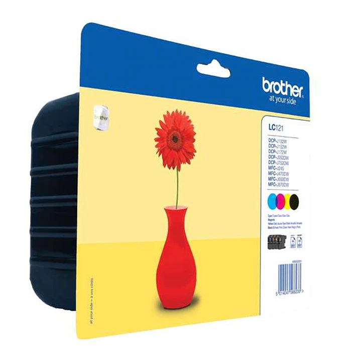 Brother LC121 Pack de 4 Cartuchos de Tinta Originales - LC121VALBP 1