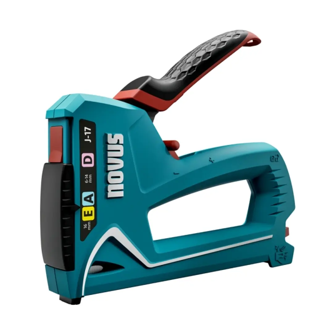 Novus J17 Clavadora/Grapadora - Para Grapas de 6 a 14mm y Clavos de hasta 16mm - Cambio de Grapa Mediante Mecanismo de Desplazamiento - Bloqueo del Ma 1