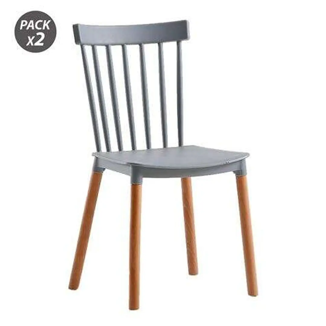 Muvip Pack 2 Sillas Design D800 - Color Gris 1