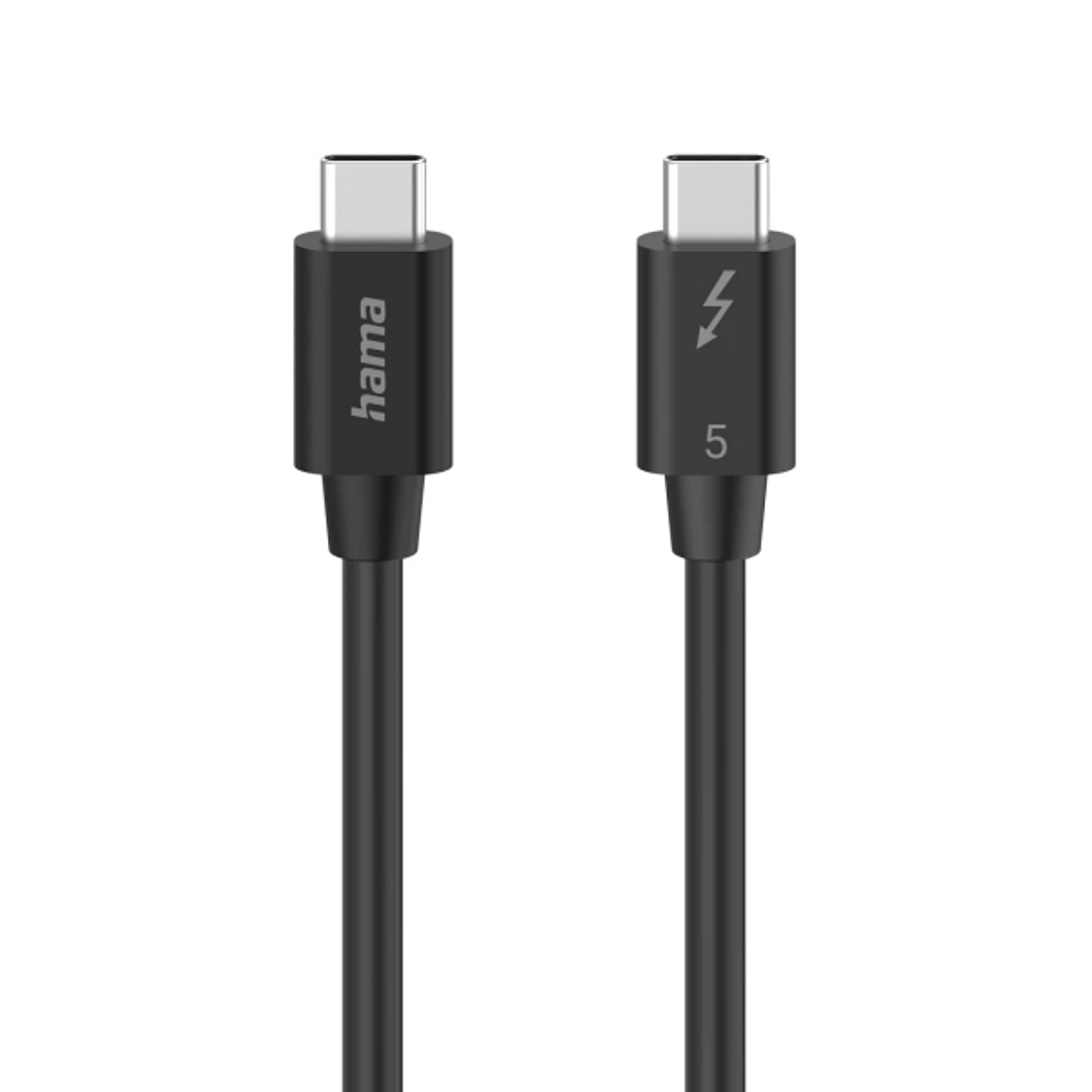 Hama Essential Cable USB-C Macho - Longitud 1m - Velocidad hasta 80Gbps - Blindaje Doble - Color Negro 1