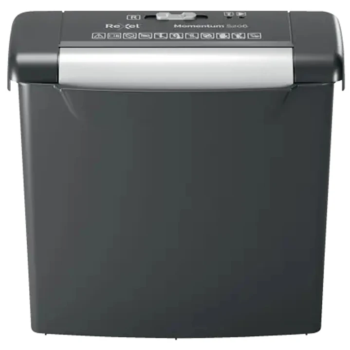 Rexel Momentum S206 Destructora de Papel Manual Corte en Tiras P-2 - Destruye hasta 6 Hojas - Papelera de 9L - Color Negro 1