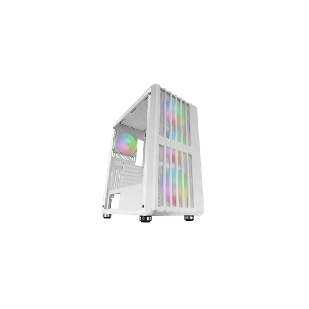 Mars Gaming MC-VAULT Caja Torre ATX - 4 Ventiladores de 120mm ARGB - Ventana Lateral de Cristal Templado - Rejilla Frontal y Superior - 7 Ranuras de E 1
