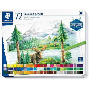 Staedtler 146C Caja Metalica con 72 Lapices de Colores - Mina Suave - Colores Surtidos