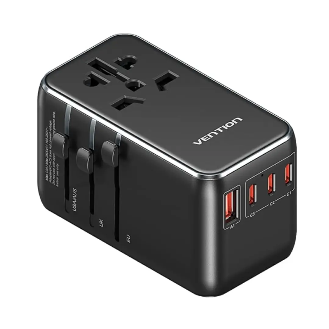 Vention Cargador de Viaje Universal GaN - 3xUSB-C, 1xUSB-A -100W - Color Negro 1