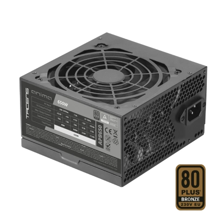 Tacens Anima APB650 Fuente de Alimentacion ATX de 650W - 80 Plus Bronze - Ventilador de 12cm - 14dB - Color Negro 1