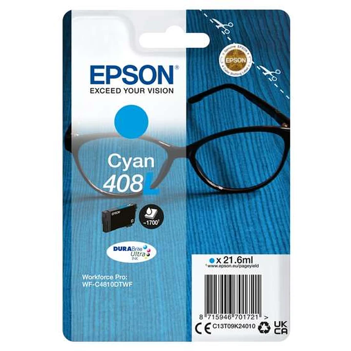 Epson 408L Cyan Cartucho de Tinta Original - C13T09K24010 1