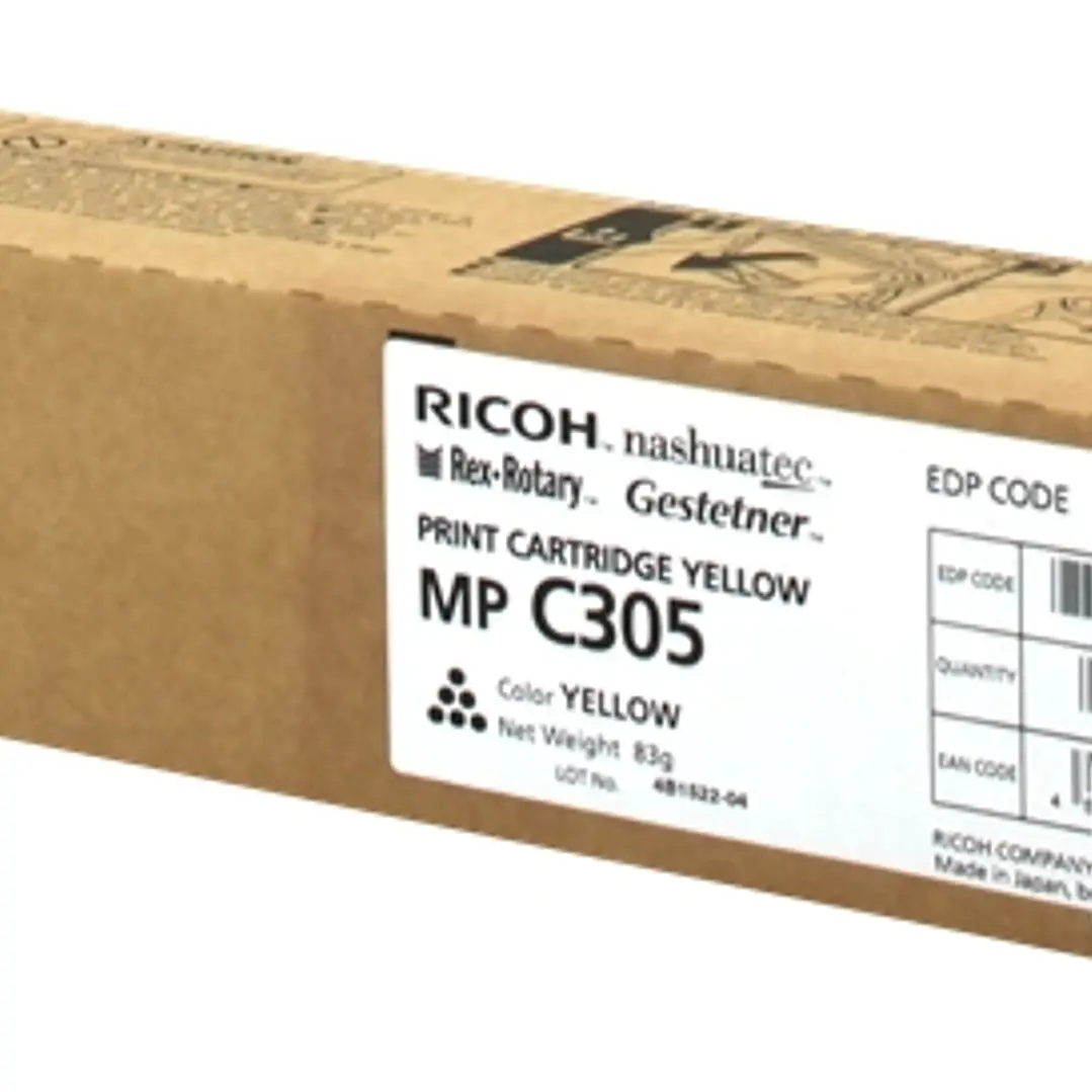 Ricoh Aficio MP-C305/MP-C305SPF Amarillo Cartucho de Toner Original - 842080/841597/MPC305E 1
