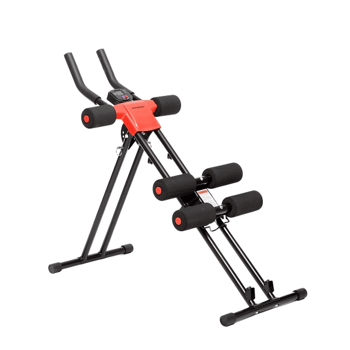 Innovagoods Plawer Maquina de Abdominales Plegable con Guia de Ejercicios - Multifuncion - Pantalla LCD - Plegable y Antideslizante - Color Negro Rojo 1