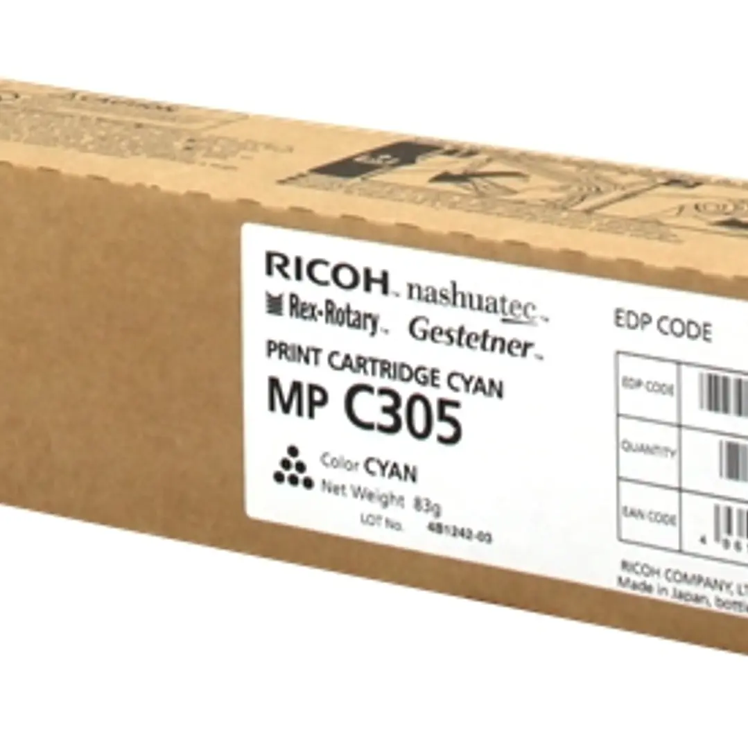 Ricoh Aficio MP-C305/MP-C305SPF Cyan Cartucho de Toner Original - 842082/841595/MPC305E 1