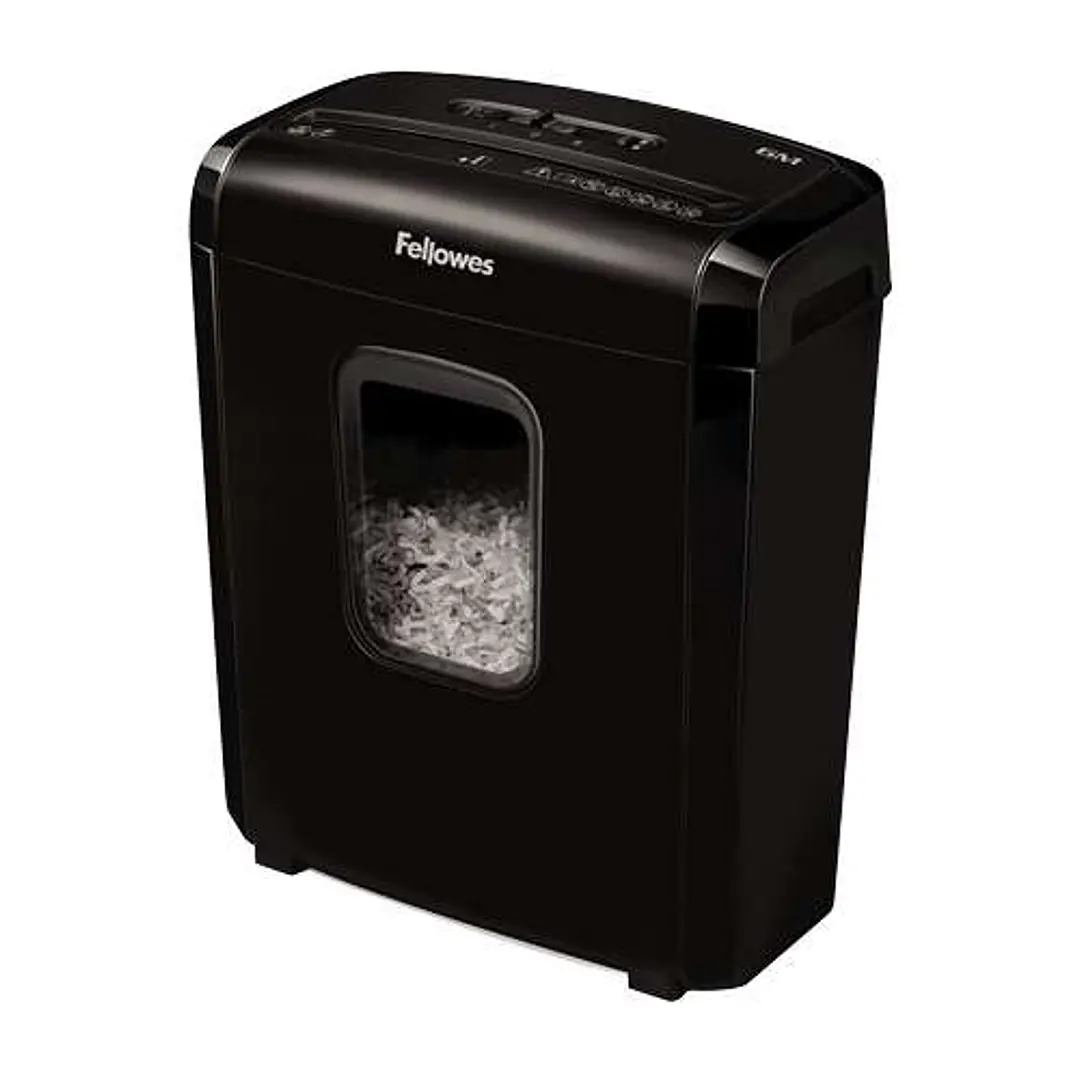 Fellowes 6M Destructora de Papel Manual Minicorte P-4 - Destruye hasta 6 Hojas - Papelera de 13L - Color Negro 1