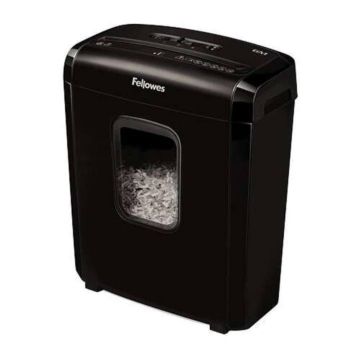 Fellowes 6M Destructora de Papel Manual Minicorte P-4 - Destruye hasta 6 Hojas - Papelera de 13L - Color Negro 1