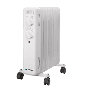 Blaupunkt Radiador de Aceite - Potencia 2000W - Termostato Regulable - Ruedas - Asa de Transporte - Indicador Luminoso - Color Blanco