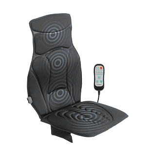 Innovagoods Shiatsu Asiento de Masaje Termico - 5 Modos - Funcion Calor - Regulable en Velocidad - Ergonomico - Incluye Adaptador para Coche - Ligero 