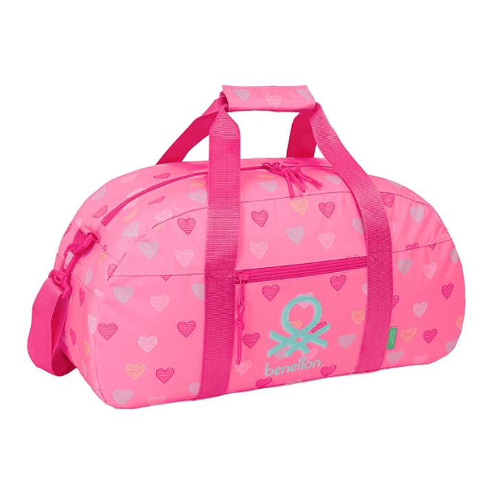 Safta Benetton Heart Bolsa de Deporte - Bolsillo Frontal - Bandolera Ajustable - Tirador Doble - Tacos Protectores en Base - Fondo Interior Semirigido 1