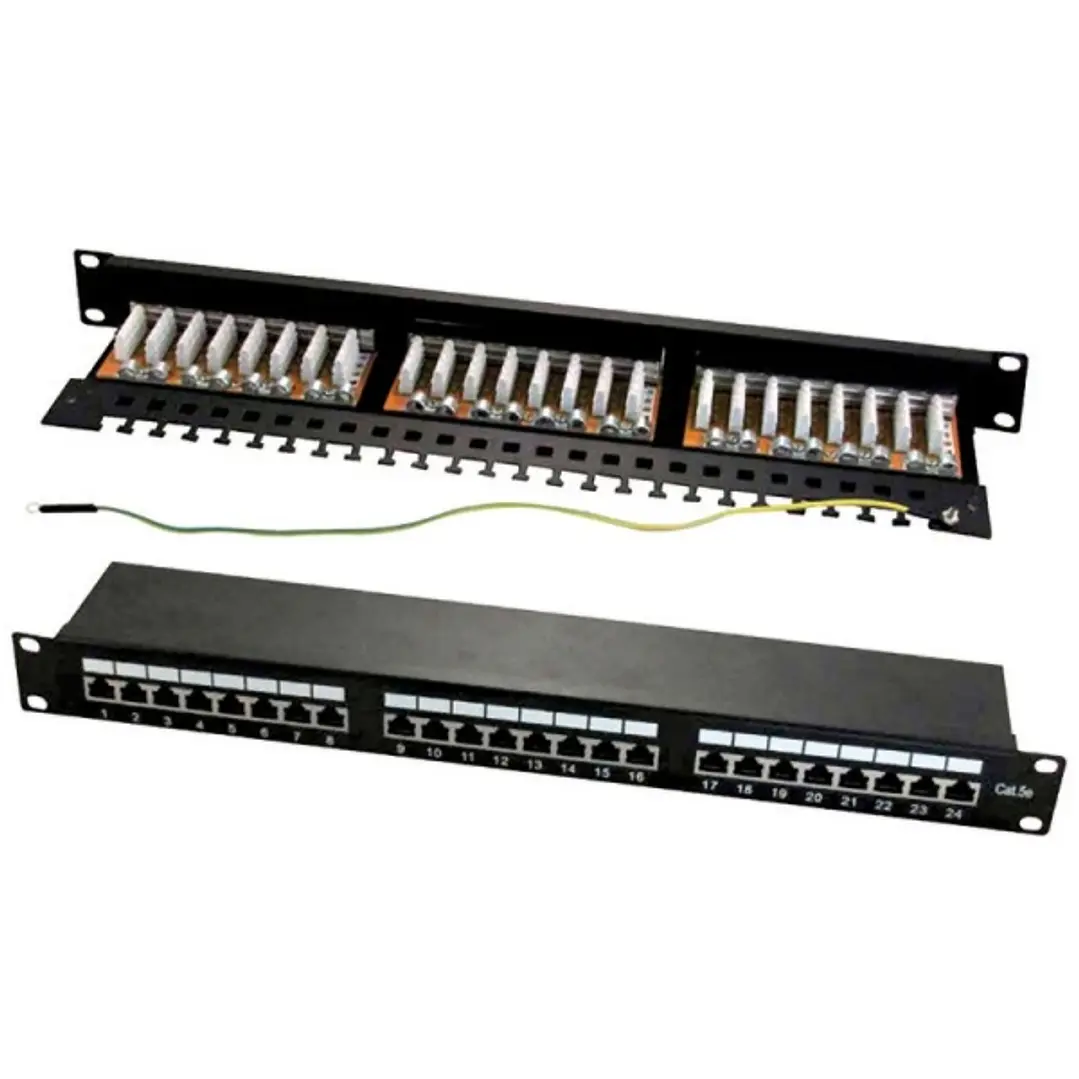 WP Patch Panel de 24 Puertos RJ45 Cat. 6A STP 1U - Color Negro 1