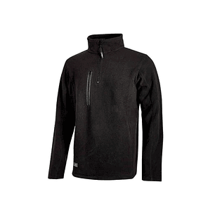 Upower Bering Sudadera de Trabajo con Medio Cremallera - Talla M - Durabilidad y Confort, Proteccion DPI1, Material 100% Poliester - Color Negro Carbo