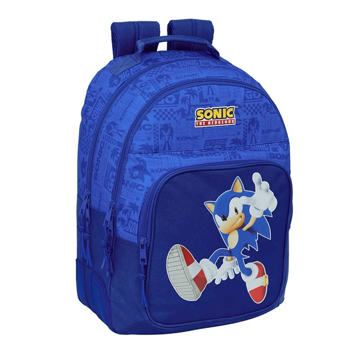 Safta Sonic Mochila con 2 Compartimentos - Cantoneras Antirozaduras - Adaptable a Carro - Bolsillo Frontal - Portabotellas - Tirador Doble - Hombreras 1
