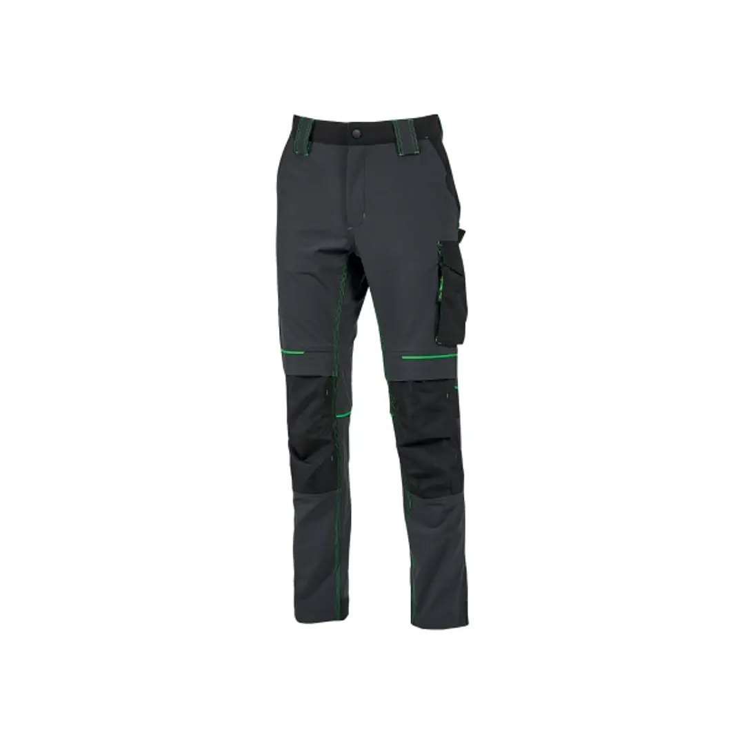 Upower Atom Pantalon de Trabajo con Tejido U-4 Stretch - Talla L - Repelente al Agua, Transpirable, Secado Rapido, Bolsillos Multifuncionales, Protecc 1