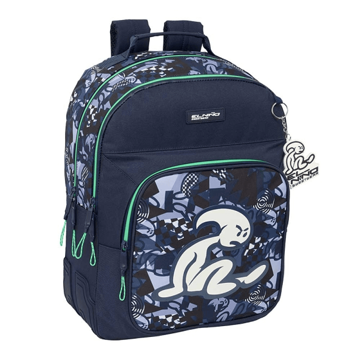 Safta el Niño Navy Mochila con 2 Compartimentos - Antirozaduras - Adaptable a Carro - Portabotellas - Cremalleras Dobles - Hombreras Acolchadas - 20L  1