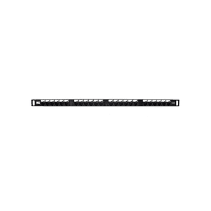 WP Patch Panel de 24 Puertos RJ45 CAT6 UTP - 0.5U IDC de Alta Densidad - Color Negro